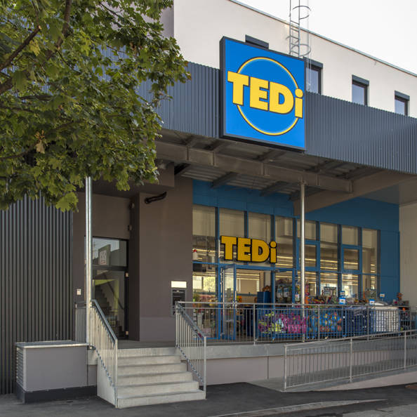 TEDi Unternehmenszentrale in Österreich (Wien) – der Eingangsbereich