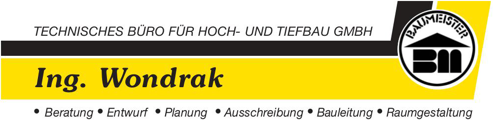 Logo von Ing. Wondrak technisches Büro für Hoch- und Tiefbau GmbH.